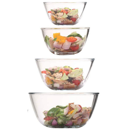 Borosilicate All-Purpose Mixing Bowls | Mixed Size Combo- Set of 4 (1.6L, 2.1L, 2.6L & 3.6L)