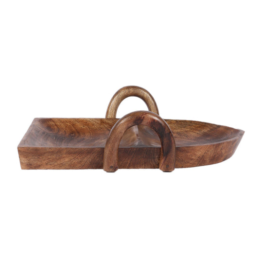 Boat Shape Mangowood Snacks Platter | Set of 9