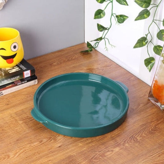 Green Ceramic Bakeware Dish with Handle