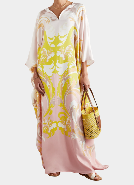 Soft Satin Silk Kaftan, Long Women's Caftan