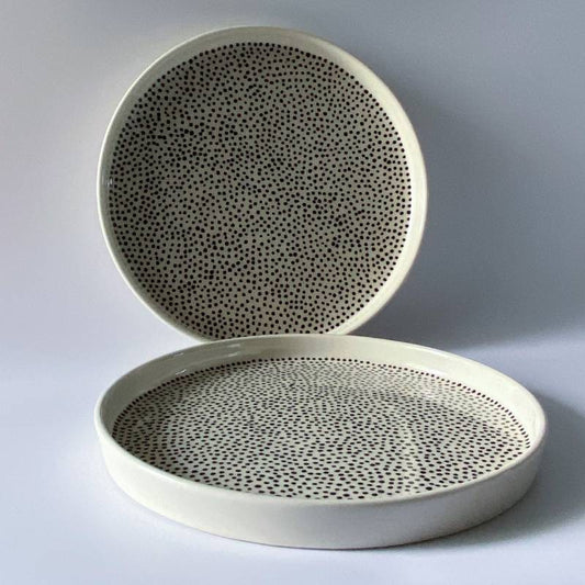Aomori Handcrafted Ceramic Polka Dots Dinner Plate | Platter