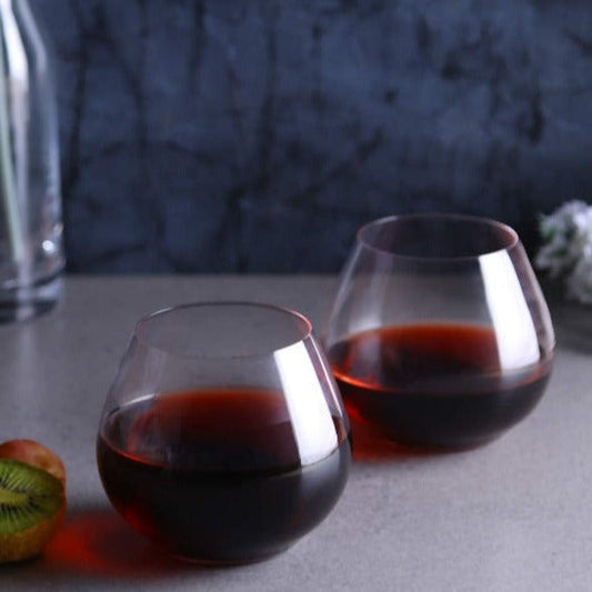 Amoroso Crystal Stemless Wine Glass | Set of 2 | Multiple Sizes