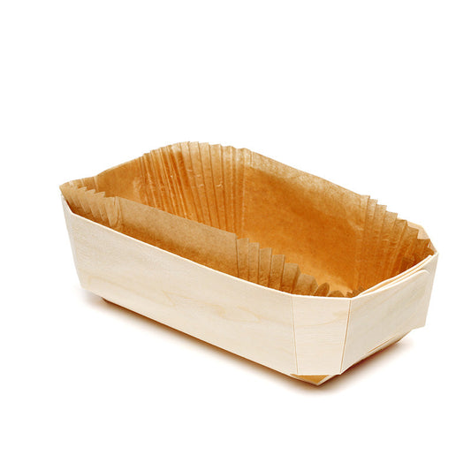 Baron Esslly Bake Stable | Direct Bakeable Wooden Baking Tray |Pack of 5 Trays & 15 Paper Liners | Disposable